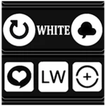 white and black icon pack android application logo